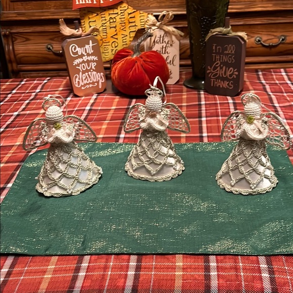 Elegant Crochet Angel Figurines Set of 3 - Picture 1 of 10